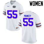 Women's Florida Gators #55 Mike Pouncey NCAA Nike White Authentic Stitched College Football Jersey QOD4762CS